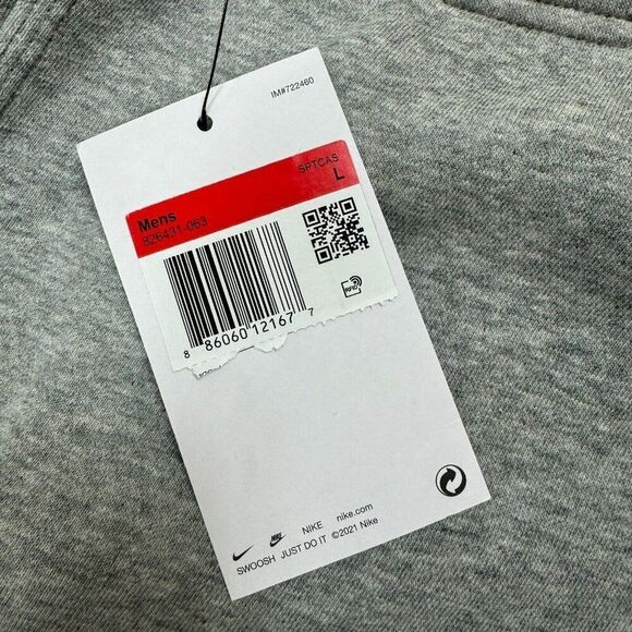 Nike Club Fleece Jogger Tapered Pants Mens Large Heather Grey 826431 063 - Picture 3 of 4